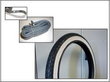 [18 inch] 2.25-18 (2 1/4-18) Classic WHITEWALL Mobylette AV88, Raleigh RM5 Tyre Tire (Mainland UK+)