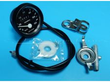 Mobylette AV42 Speedometer Speedo Meter round type complete with drive (120Km/H) and drum front brake