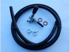 Mobylette Push Pull Fuel Tap Kit with 1 metre Black Hose and clips to replace part number 17124