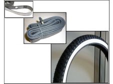 [17 inch] 2.75-17 (to replace 2.5-17) Honda C50, C70, C90 White Wall Tyre Tire -Tube-Tape (UK Mainland)