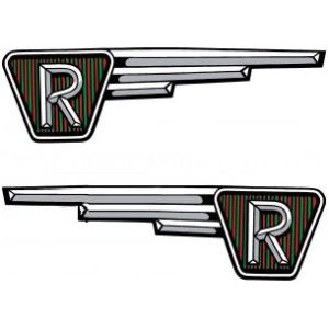 Raleigh RM6 Runabout Sweeping R Fuel, Gas, Petrol Tank Label Transfers (Pair)
