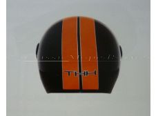 Moped Helmet with Visor Black/Orange