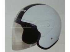 Moped Helmet with Visor White/Black