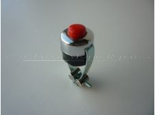 Universal Chrome Horn or Stop, Kill Switch Push Button to fit 7/8 with red button