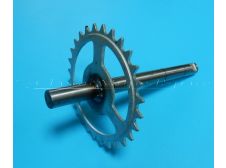 211mm long, 28 Teeth Pedal Axle Shaft and Pedal Chain Sprocket for Mobylette Motobecane Motoconfort MBK 40/50/51