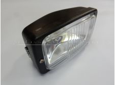 Universal Front Headlight Lamp Rectangular Fitting with 140mm in Black 