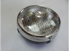 Universal Round Chrome Front Headlight Lamp 140mm diameter  
