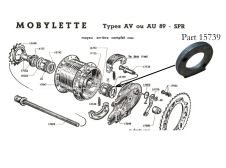 Mobylette AV89 and Raleigh RM5 Supermatic Rear Wheel Bearing Retainer Shim Nut Part Number 15739