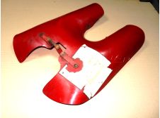 Universal Moped Plastic Red Leg shields possibly Raleigh Runabout or Similar 
