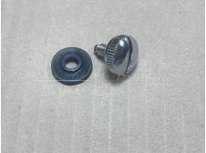 Mobylette and Raleigh Side Panel Chain Guard Screw in Chrome with Black Washer