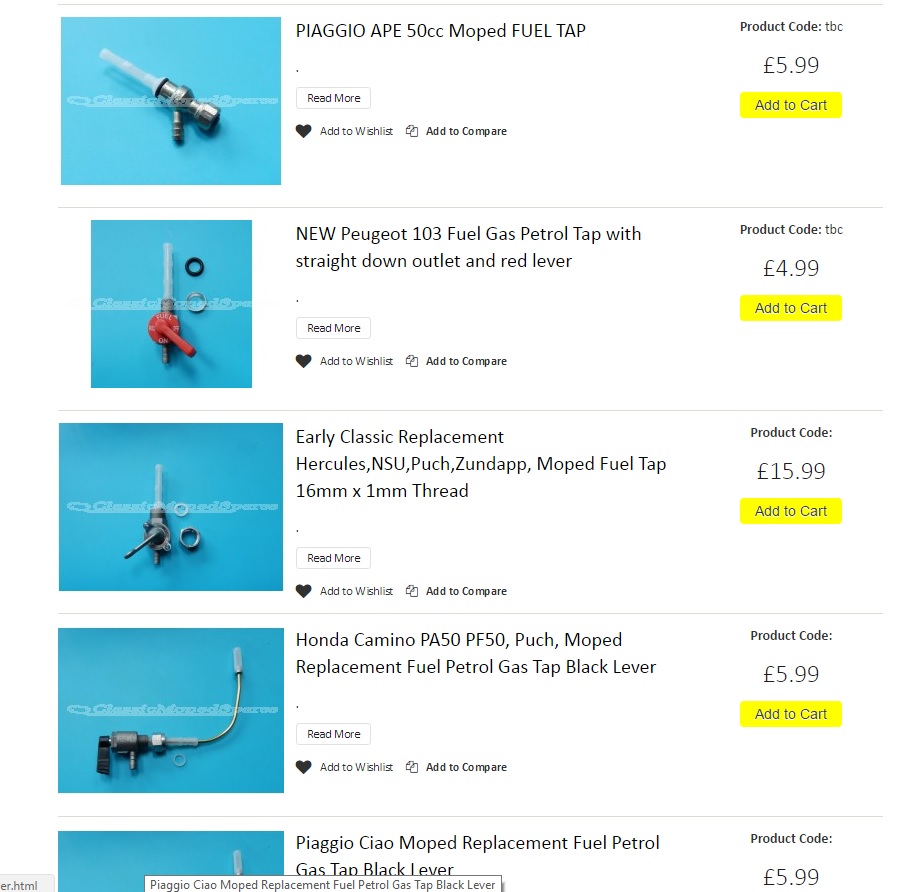 Classic Fuel Taps