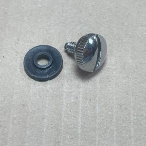 Mobylette and Raleigh Side Panel Chain Guard Screw in Chrome with Black Washer
