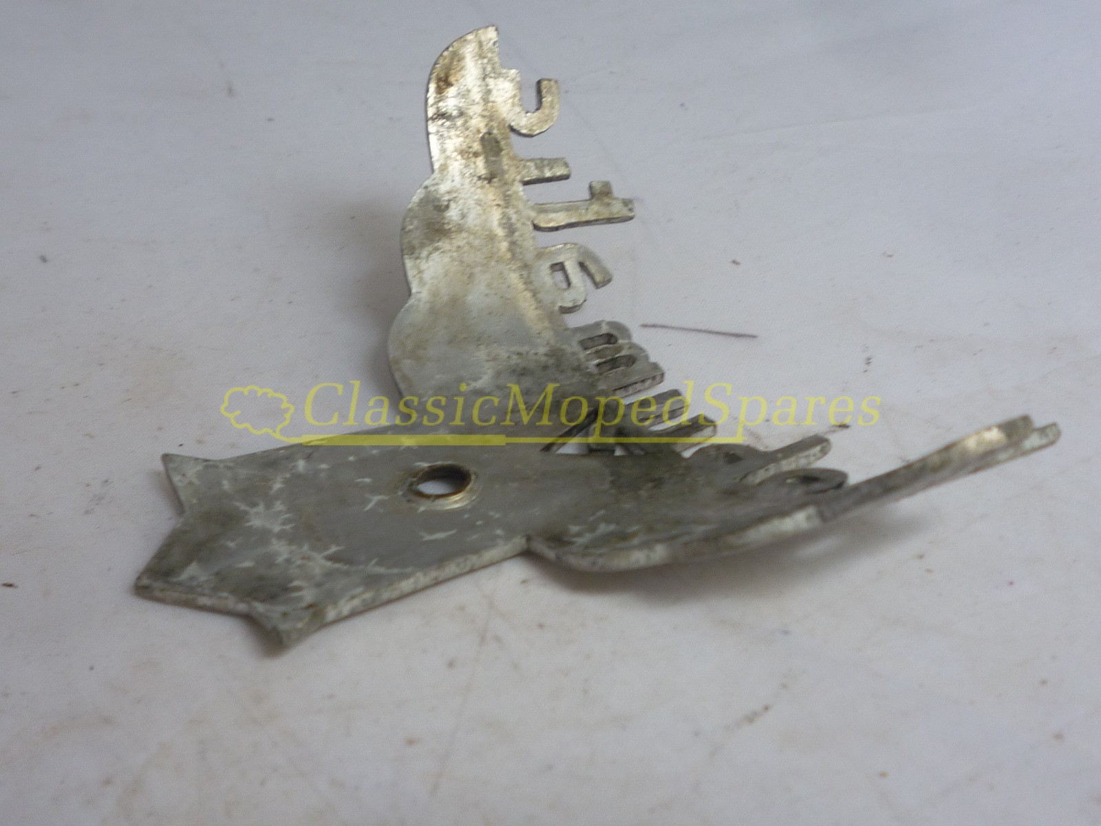 Mobylette AV48 Petrol Gas Fuel Tank "Mobymatic" Curved Shaped Alloy Emblem Logo Part Number 14801 - Image 3