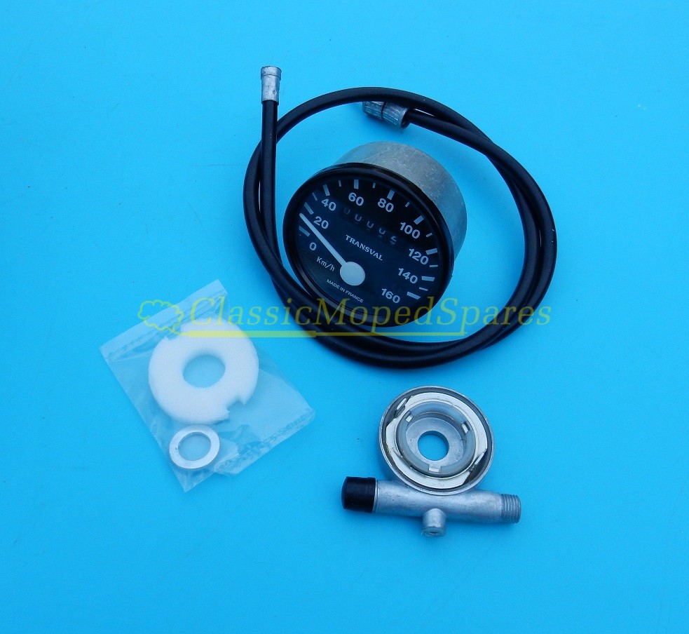 Peugeot 103 SP Speedometer Speedo Meter round type complete with drive (160Km/H) - Image 2