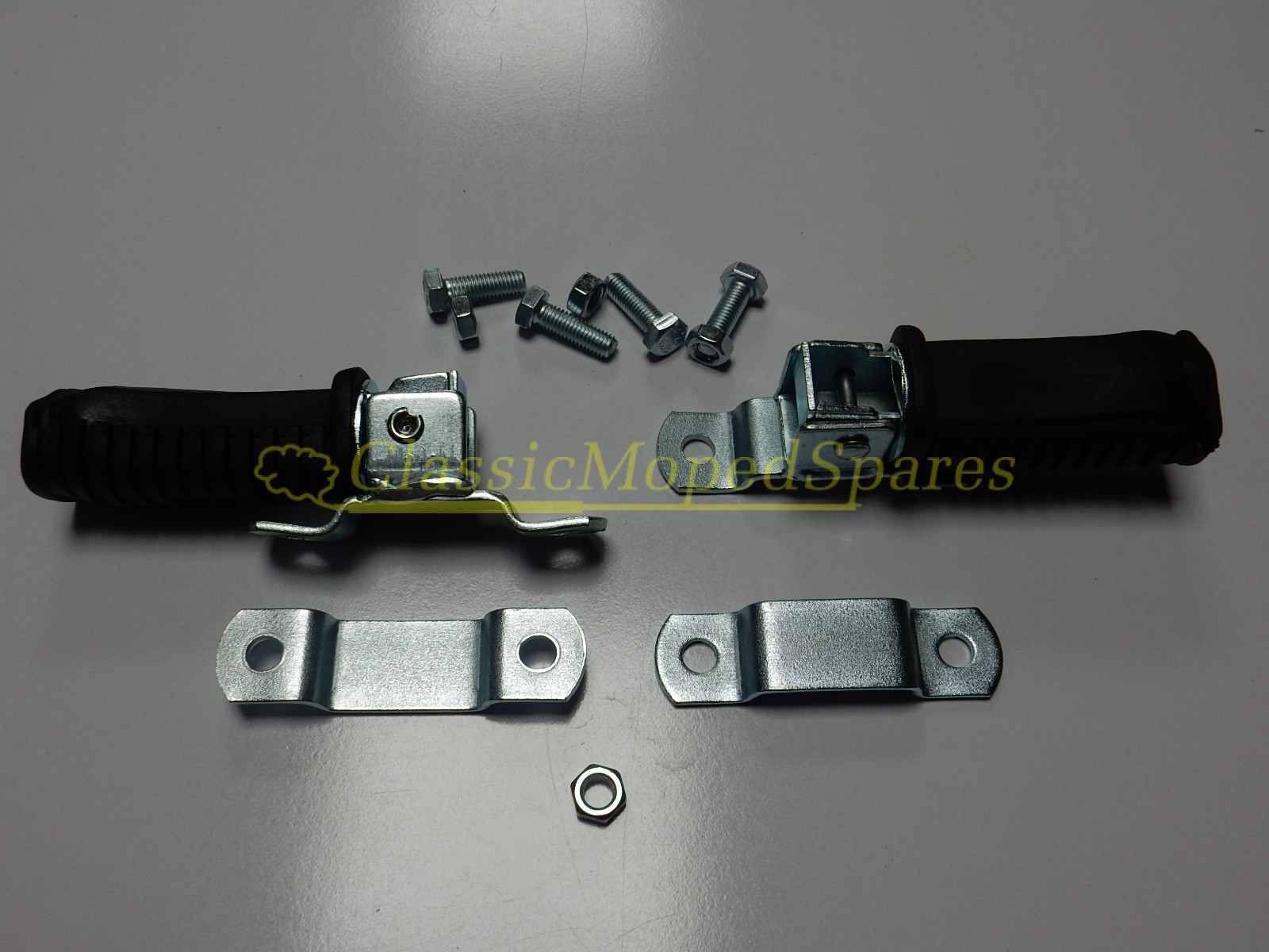 Universal Passenger Foot Rests Rotating with Frame Clamp Set (Pair) - Image 2