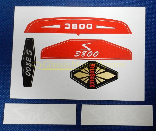 Velo Solex Velosolex S3800, 3800 Frame Transfer Label Sticker Set
