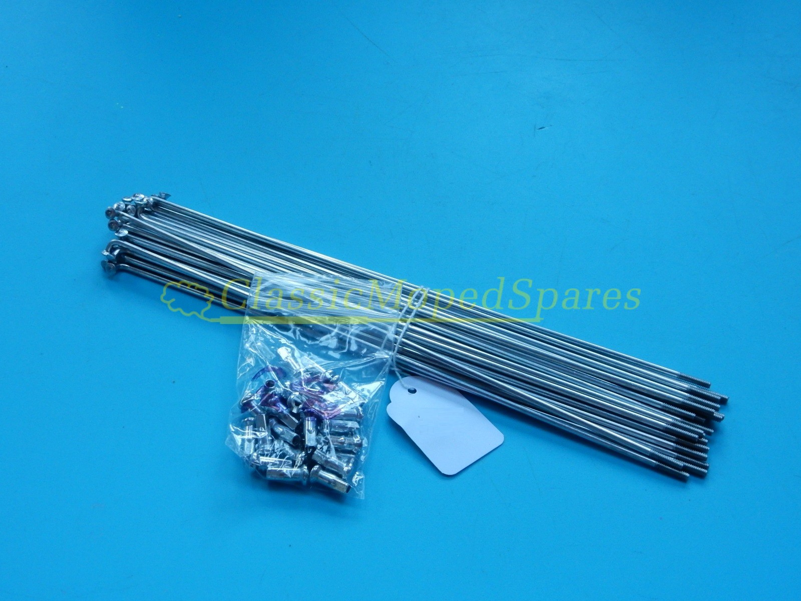 NEW MOBYLETTE, PEUGEOT Moped Set of Rear WHEEL RIM SPOKES AND NIPPLES (x36) 200 mm x 2.5 mm