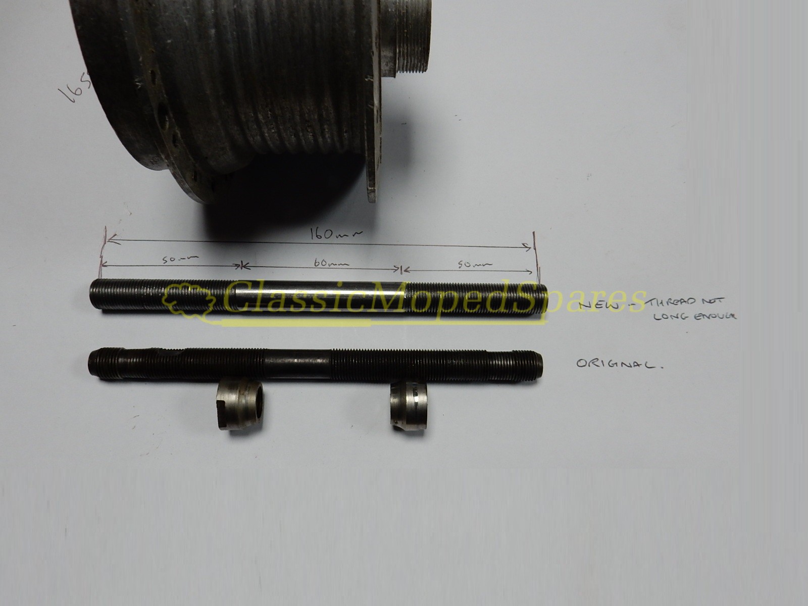 Mobylette Wheel Axle 11mm diameter Part Number 16588 (check photo - description) - Image 2