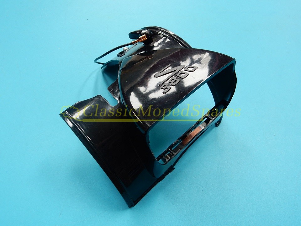 Velosolex Solex 3800 Black Headlight Cowling Cover Hood with switch