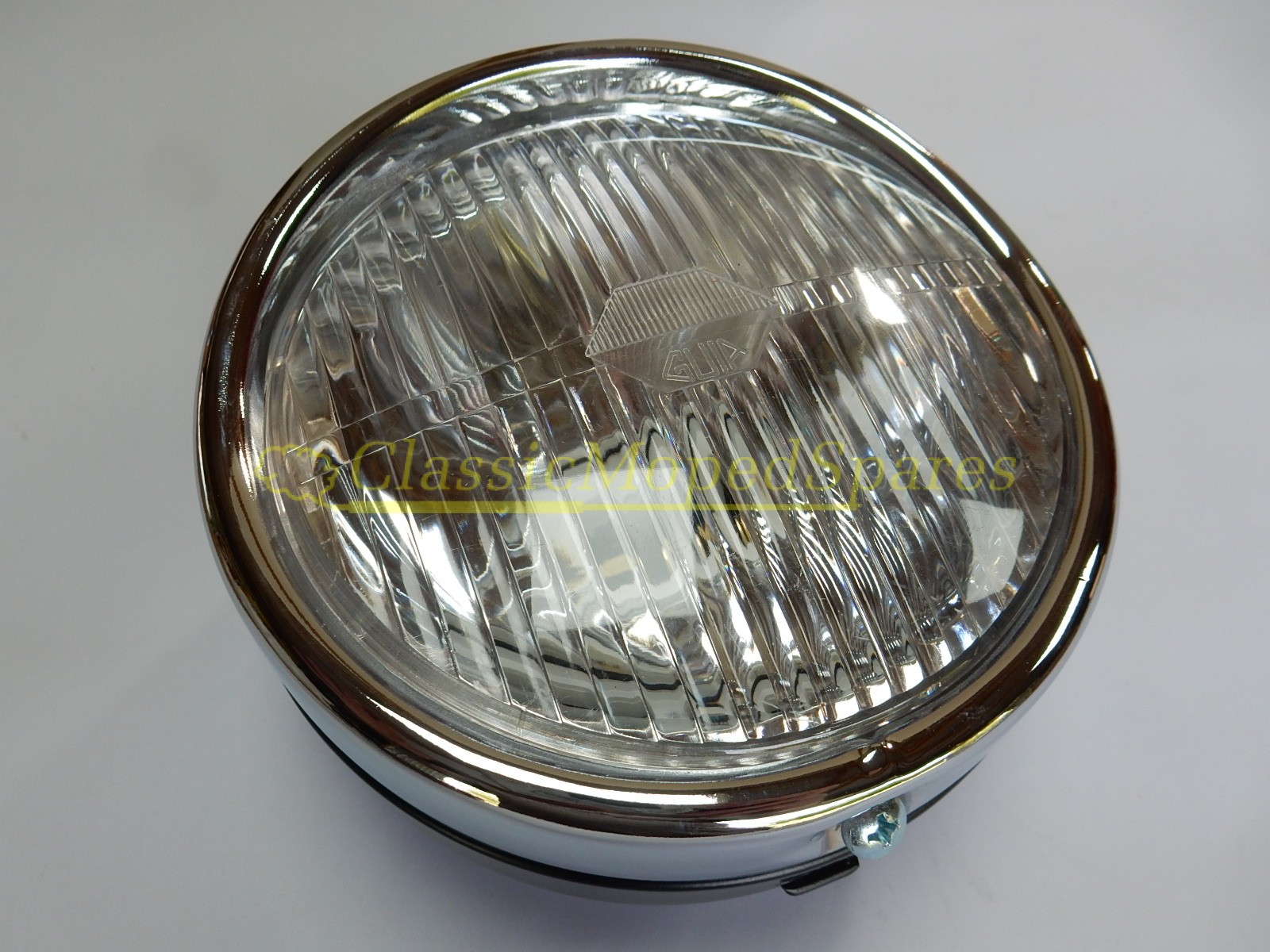 Universal Round Chrome Front Headlight Lamp With Peak 140mm diameter