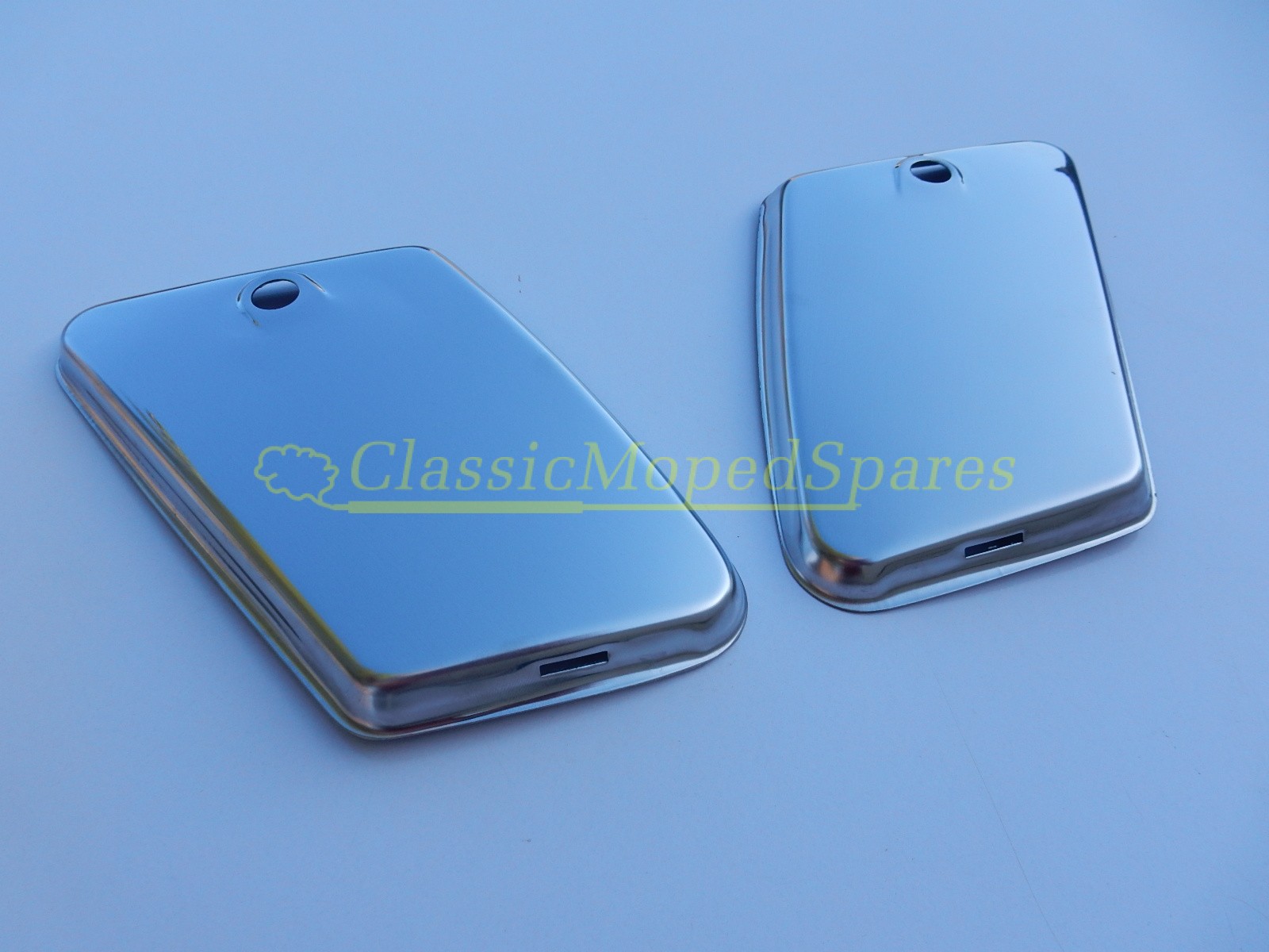 Mobylette, Motobecane, Motoconfort, AV85, AV88, AV89, 881, AV92, SP93, SP94, SP98 Chrome Tool box toolbox Side Covers Panels (Pair) Parts 18114, 18115