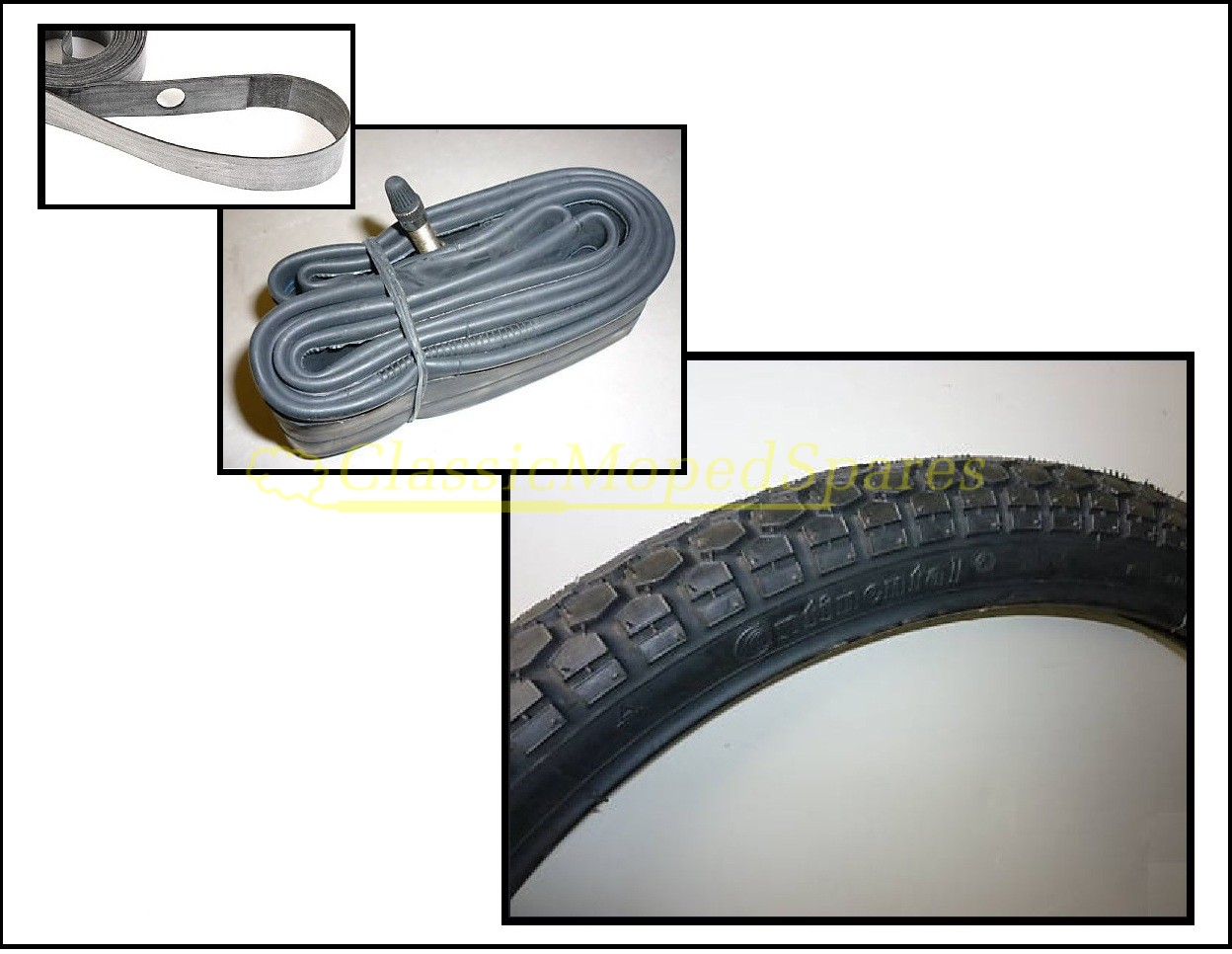[16 inch] 2.25-16 (20x2.25) Classic Continental KKS10 Moped Tyre-Tube-Tape (UK Mainland)