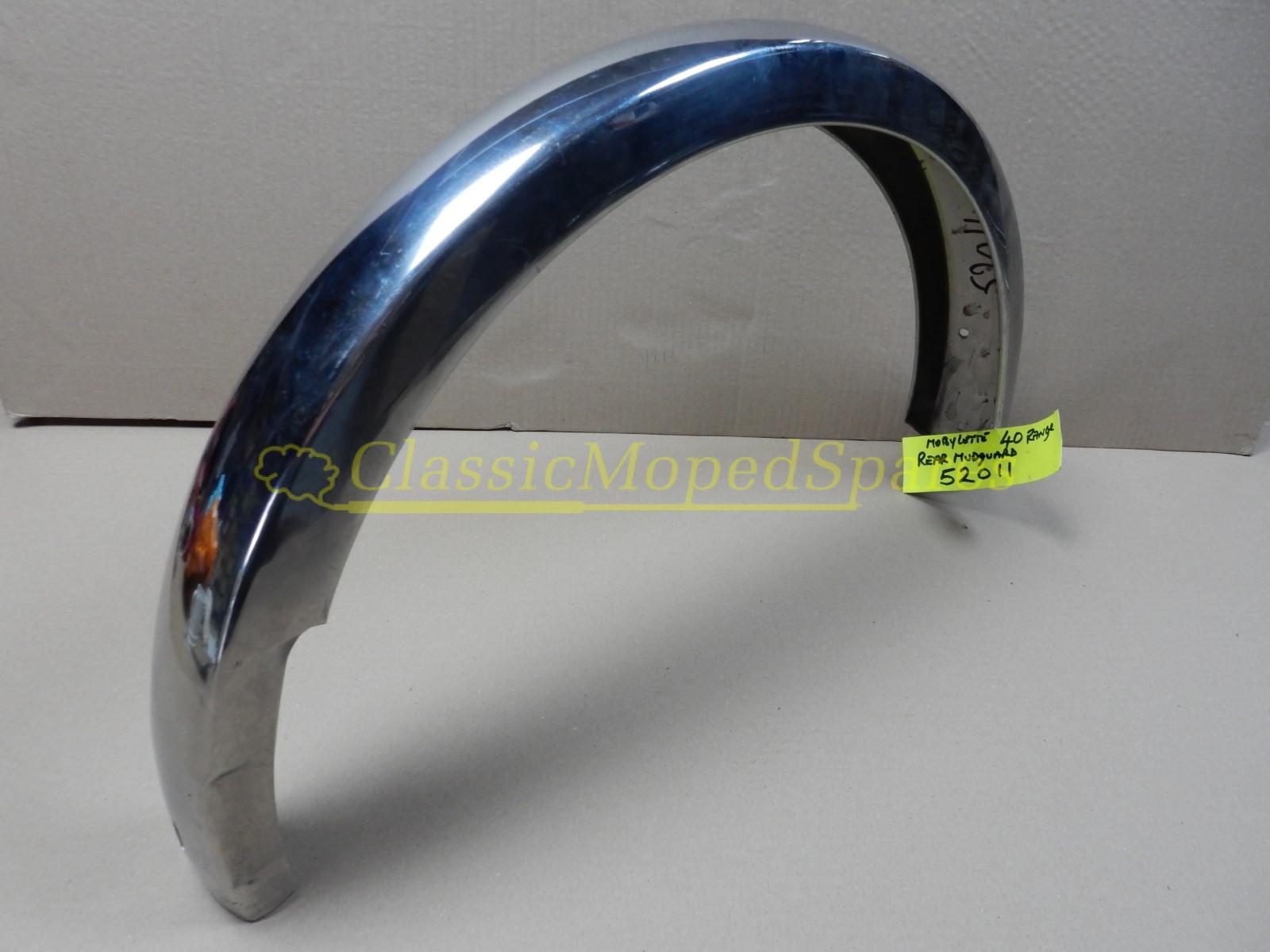 Mobylette Series 40,40L,40N,40S,40T,40V Rear Mudguard in stainless silver Part 52011