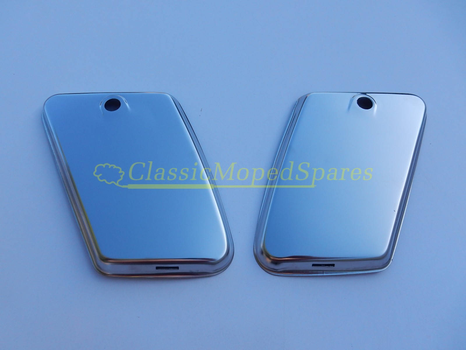 Mobylette, Motobecane, Motoconfort, AV85, AV88, AV89, 881, AV92, SP93, SP94, SP98 Chrome Tool box toolbox Side Covers Panels (Pair) Parts 18114, 18115 - Image 3