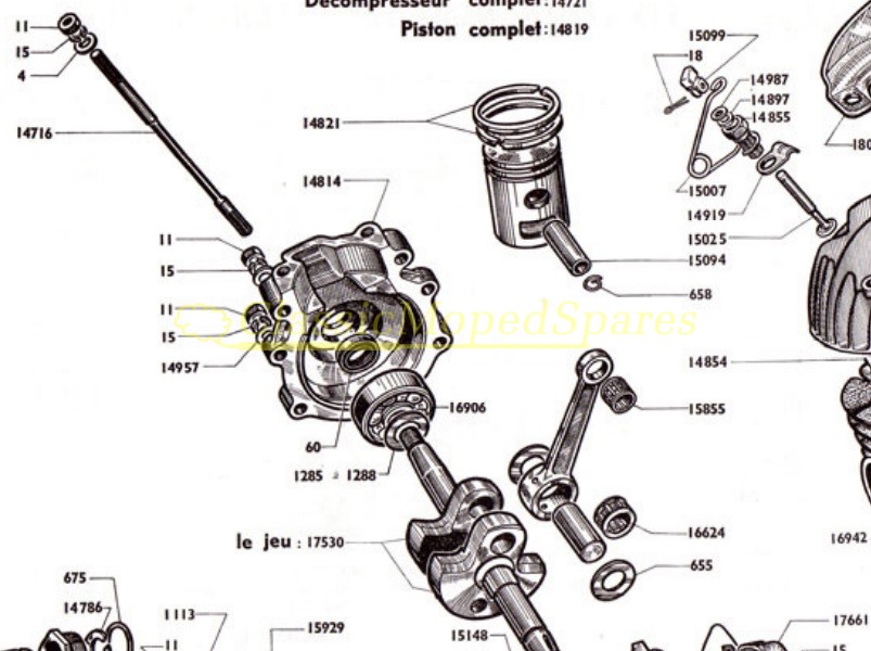 Mobylette Cylinder Head and Crankcase Nut Part Number 11