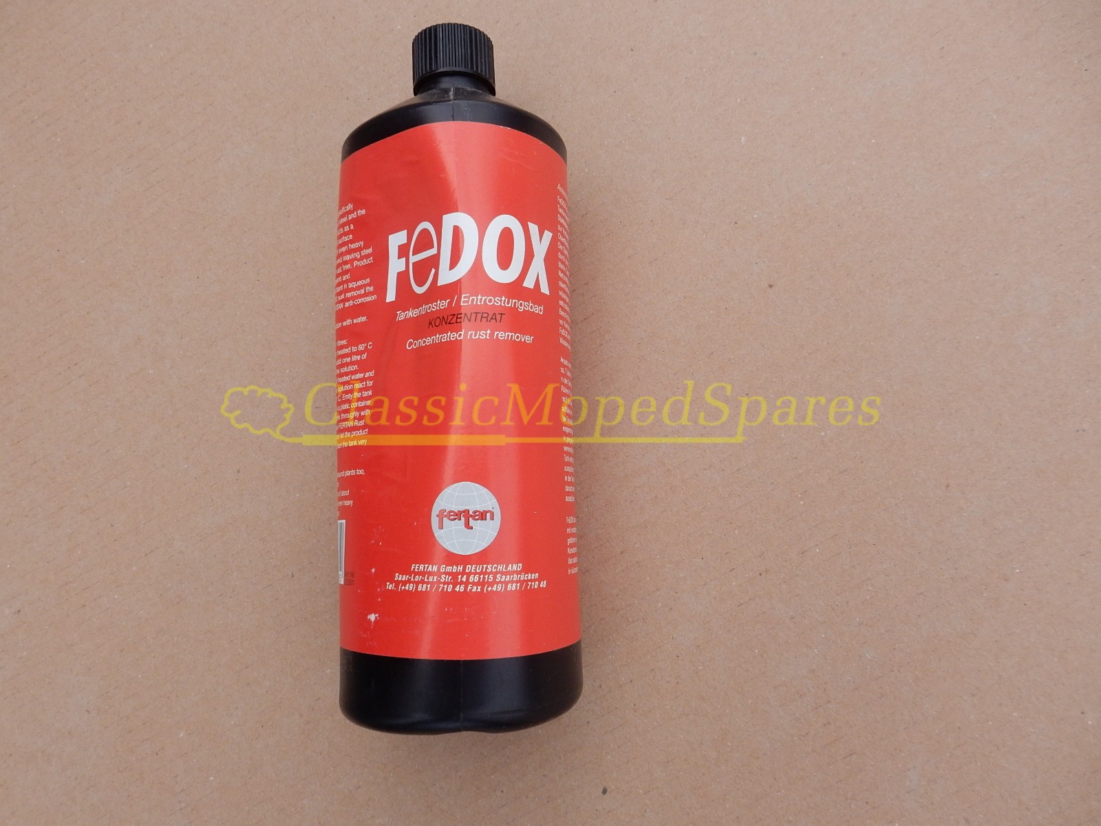 Steel and Fuel Tank Rust Remover (Fertan Fedox Large 1 Litre Bottle)