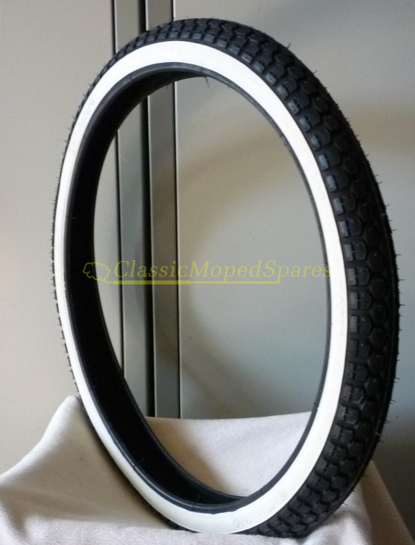 [17 inch] 2.75-17 (to replace 2.5-17) Honda C50, C70, C90 White Wall Tyre Tire -Tube-Tape (UK Mainland) - Image 2