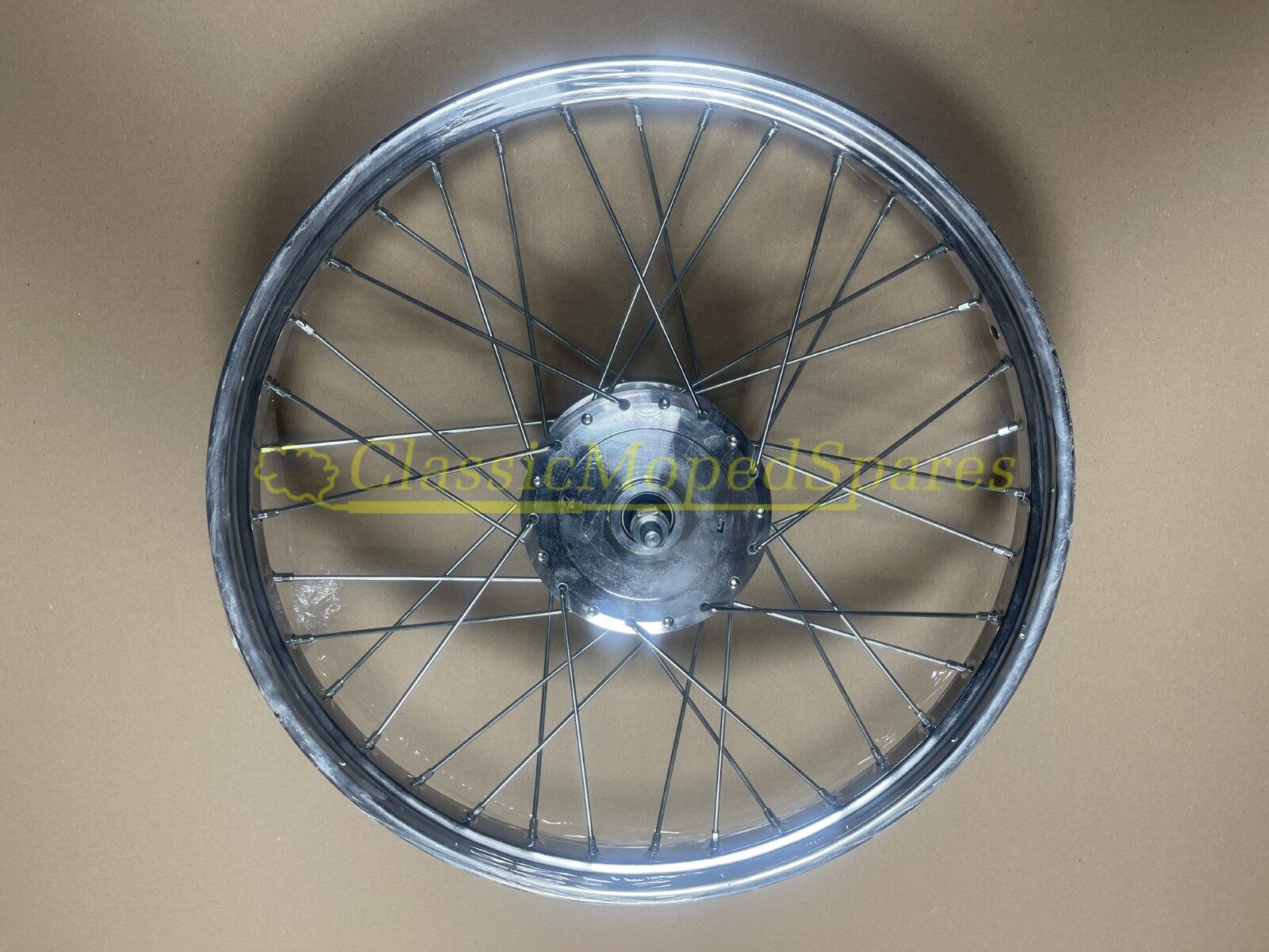 Mobylette Motobecane Series 50S,50L,50VS,50VL,51V,51VL (size 2.25-17) Complete Front Wheel