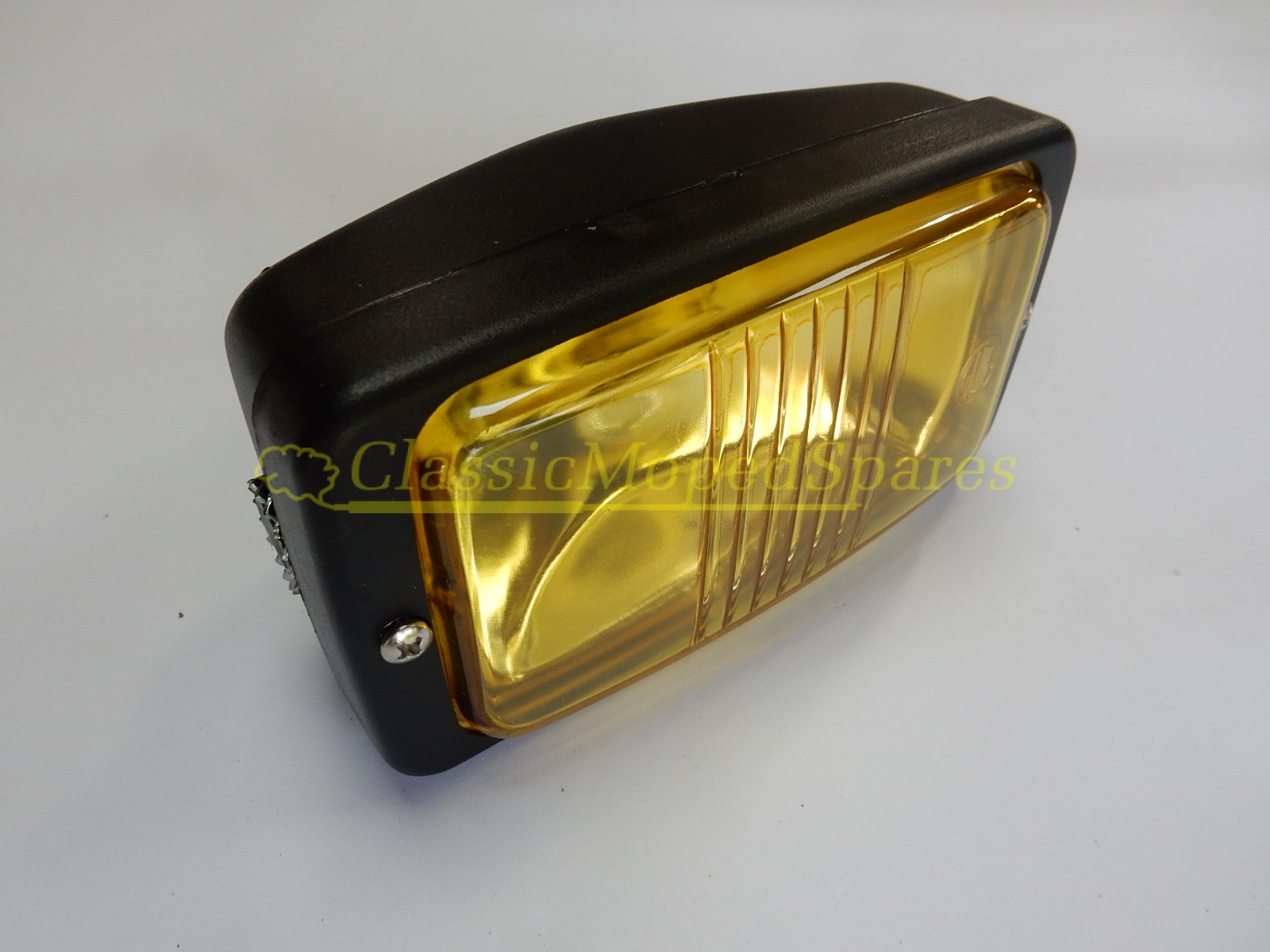 Universal Front Headlight Lamp Rectangular Fitting with 140mm Yellow Lens French European