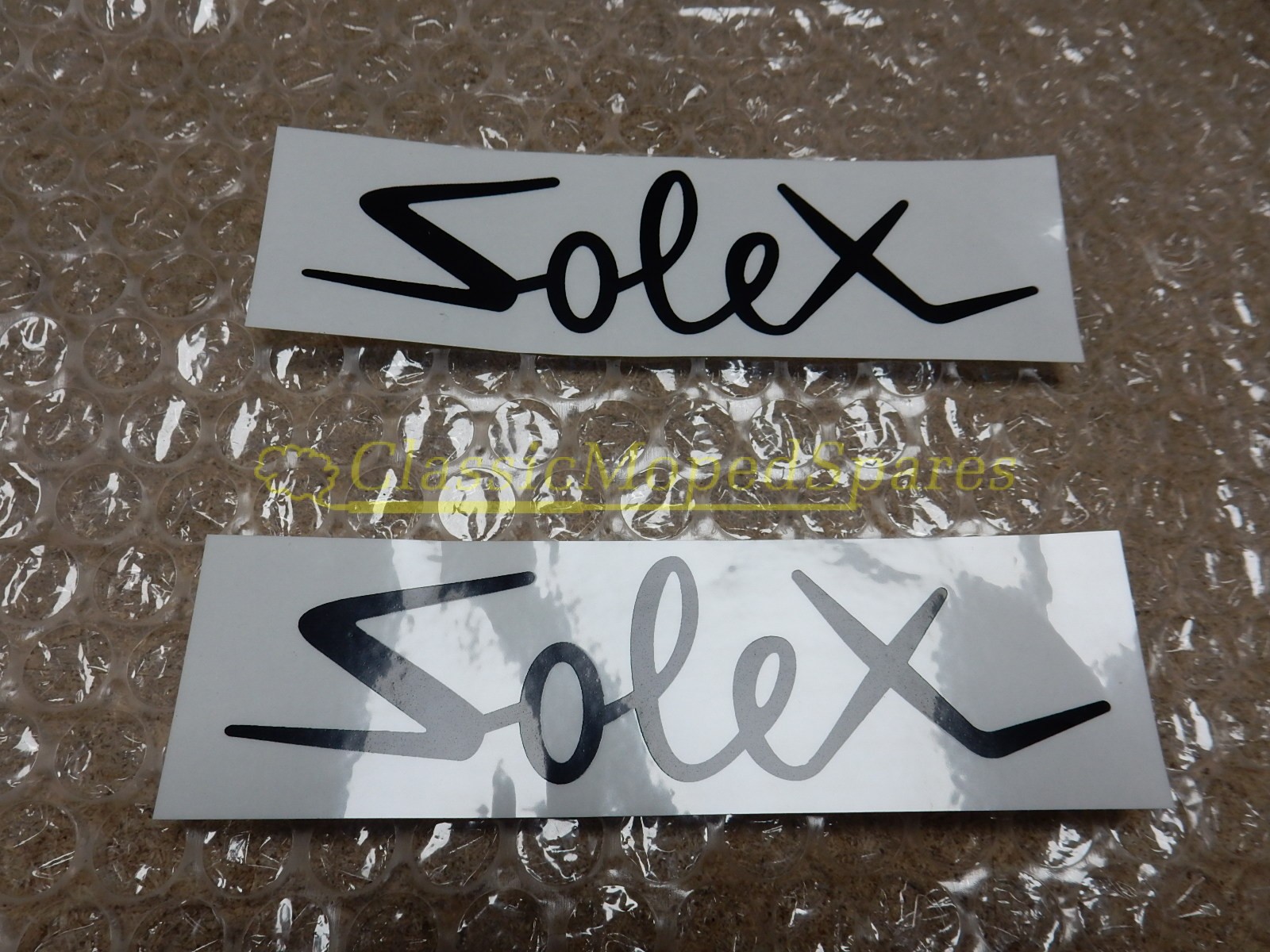 Velo Solex Frame Labels in Black (Pair) for White Coloured models