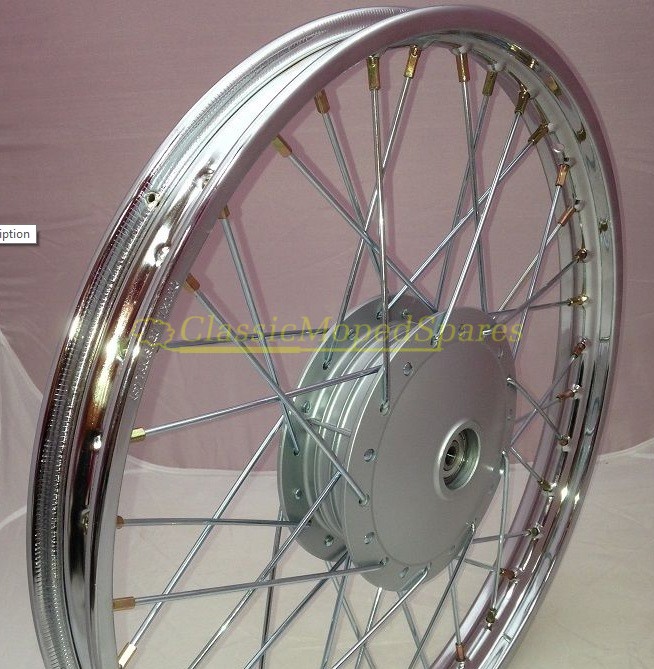 Honda C50 Cub Motorcycle 17 x 1.40 Chrome Front Wheel (see description) - Image 3