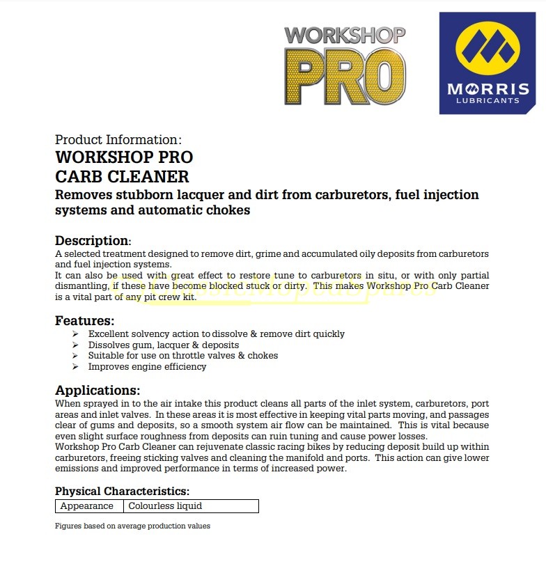 Morris Professional Carburettor Cleaner 400ml - Image 2