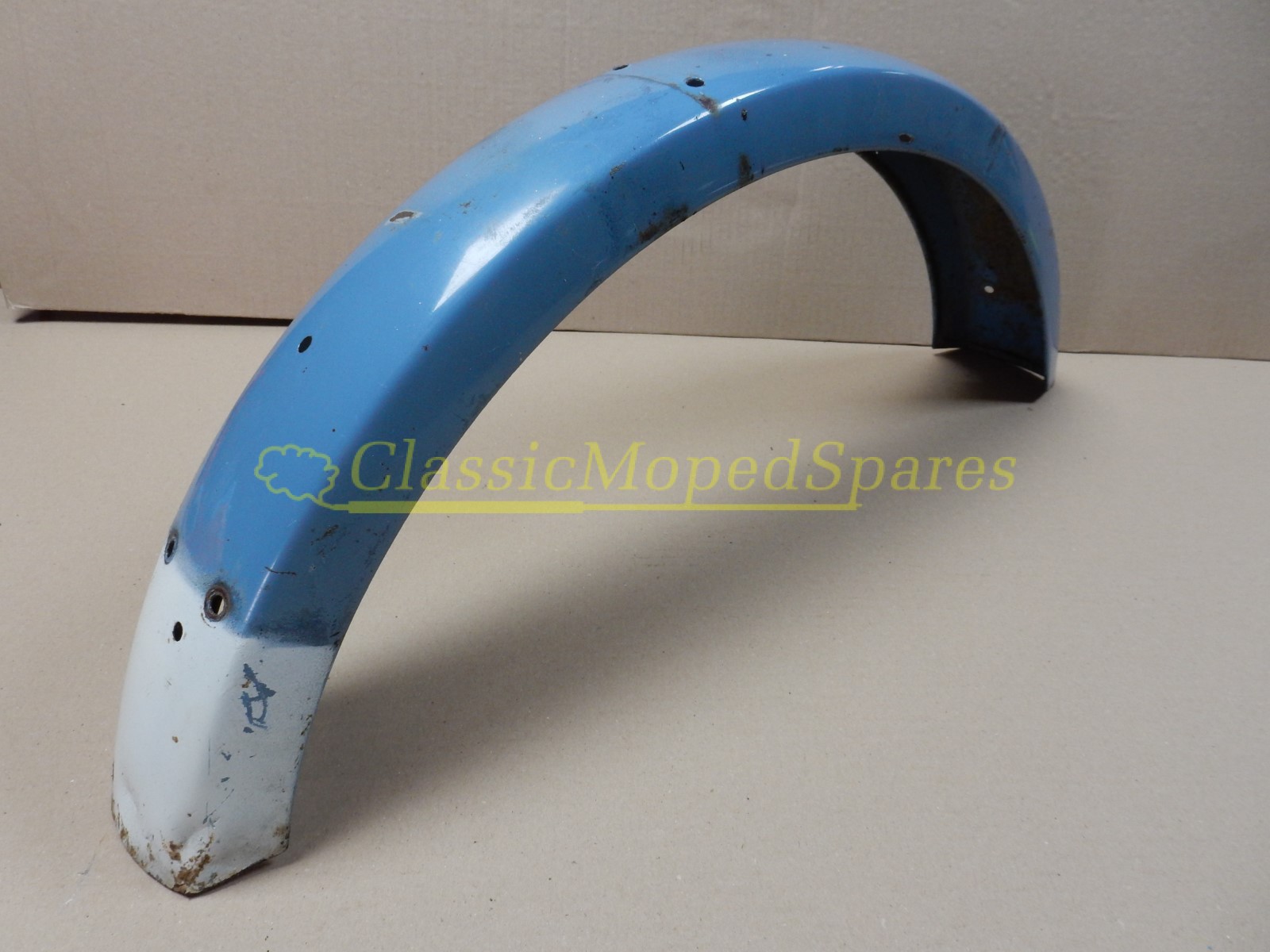 Mobylette Series 40,40L,40N,40S,40T,40V Front Mudguard in blue with white tail - Image 3