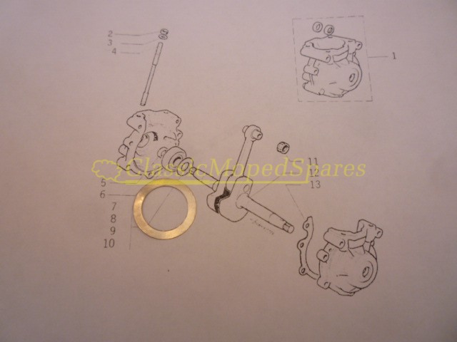 Mobylette / Motobecane/ Raleigh Engine Crankshaft Shim Washer