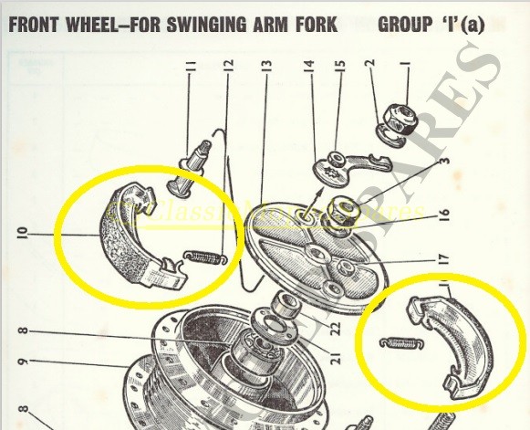 Raleigh RM5 Supermatic Swinging Arm Front and Back Brake Shoes with springs MTK 144 /145