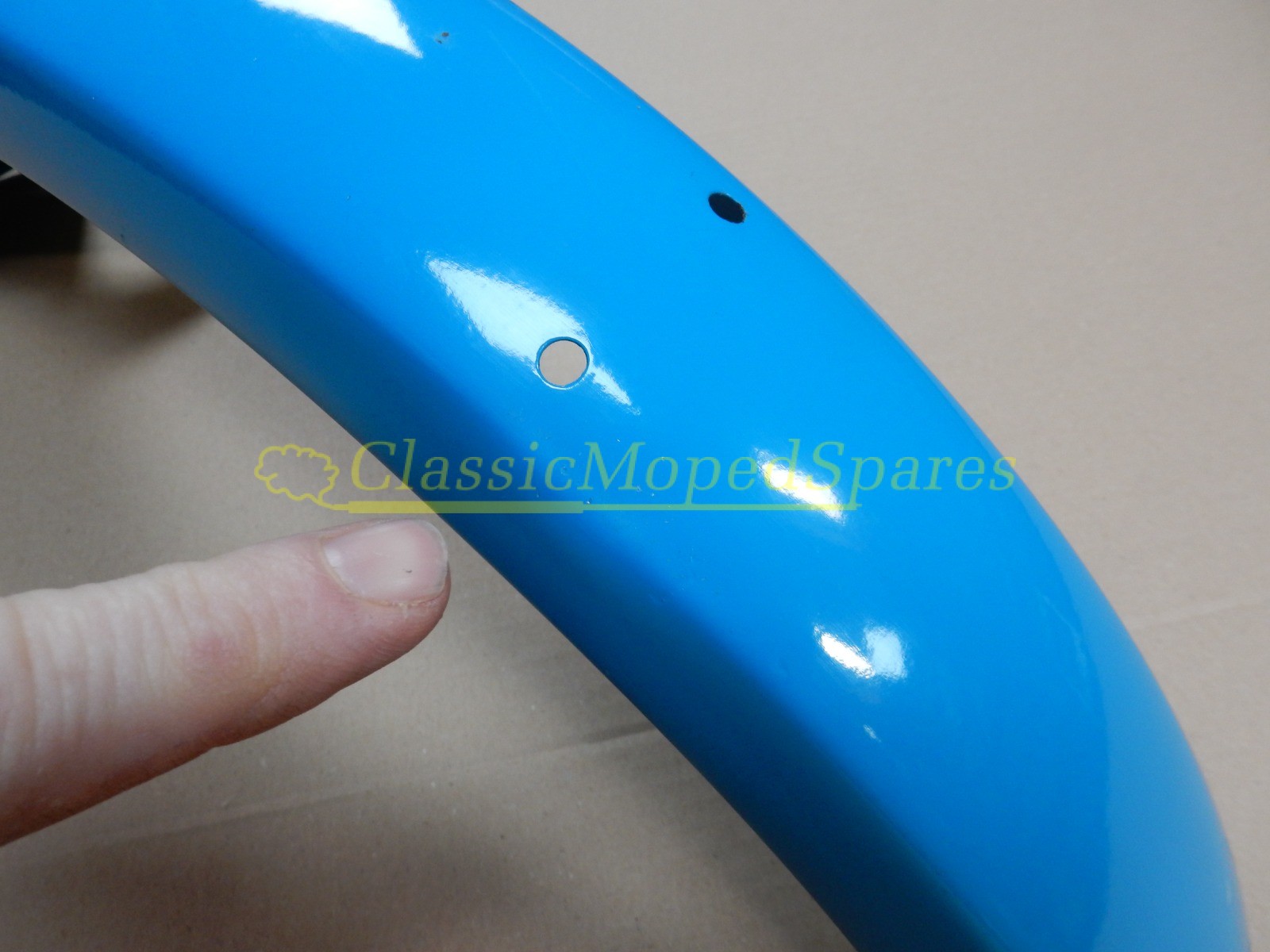 Motobecane Mobylette Series 40, H40, H40TS, H40VS Front Mudguard in Original Provence Bleu Blue Part Number 22457 - Image 5