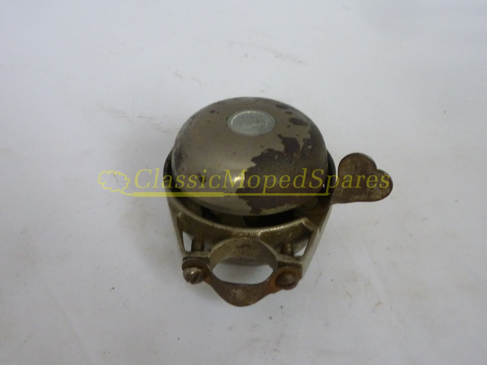 Rare Vintage Early Mobylette Auto Cycle Moped Big Round Gargoyle Bell with twin rings