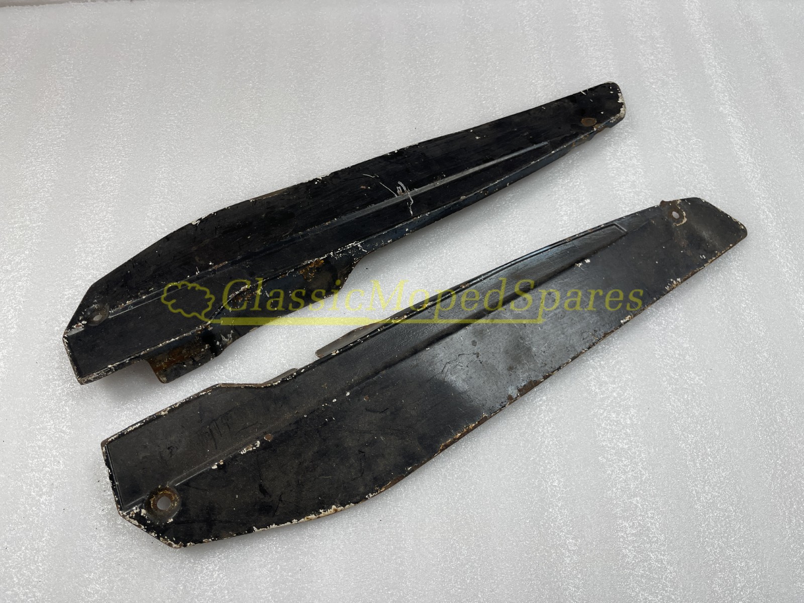 Motobecane Mobylette Original Pair of Metal Chain guard covers panels in Black