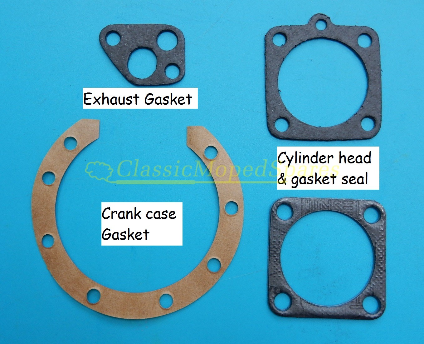 Velosolex Solex Autocycle Moped Engine Complete Gasket 4 part Set NEW with OPEN CRANKCASE