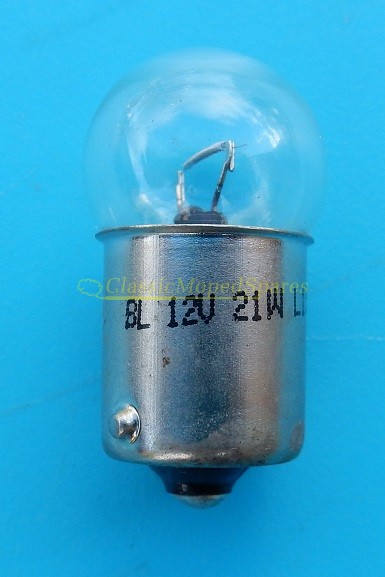 12V 21W (BA15 S) Flashing Indicator Signal Light Bulb for Motobecane, Mobylette, MBK