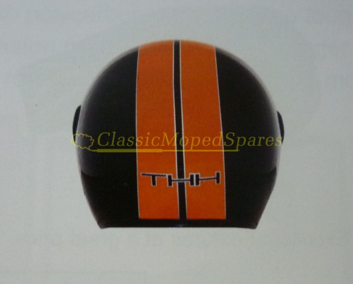Moped Helmet with Visor Black/Orange