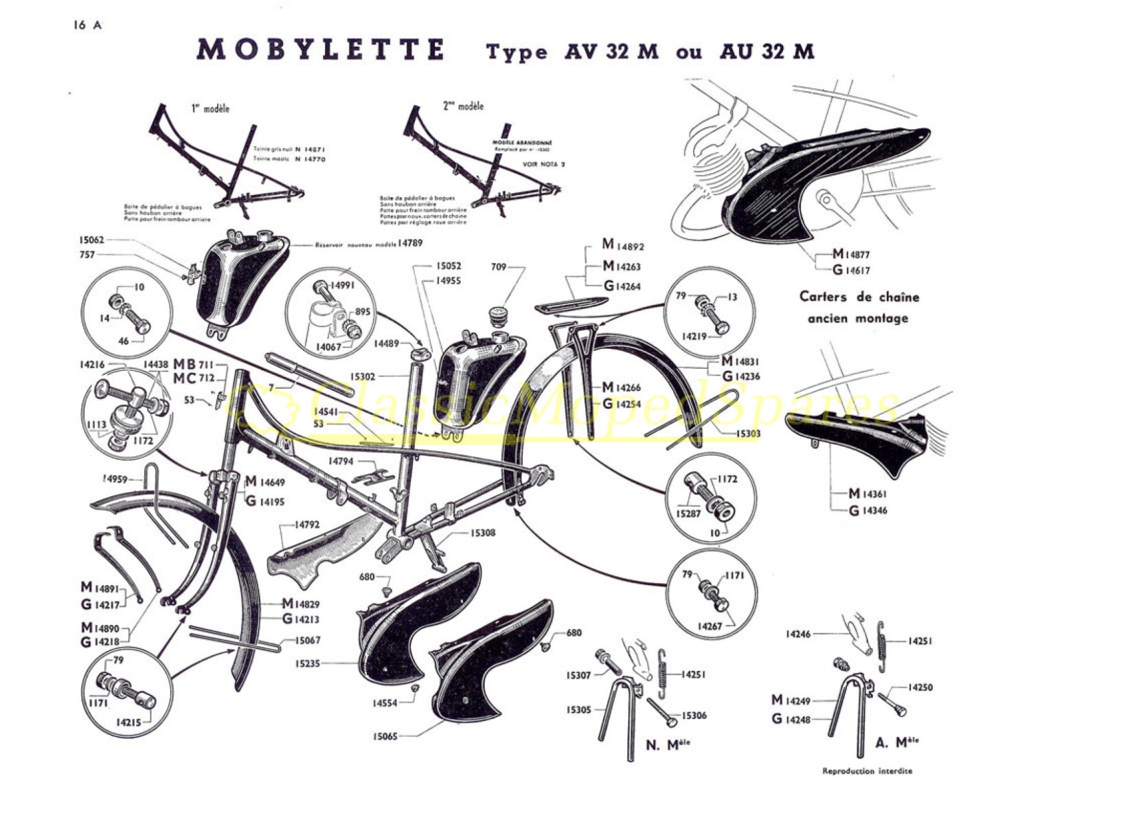 Early Mobylette Motobecane Set (Pair) AV32 S, AV32 M Chainguard Side Panels Covers, Super Rare Original - Image 7