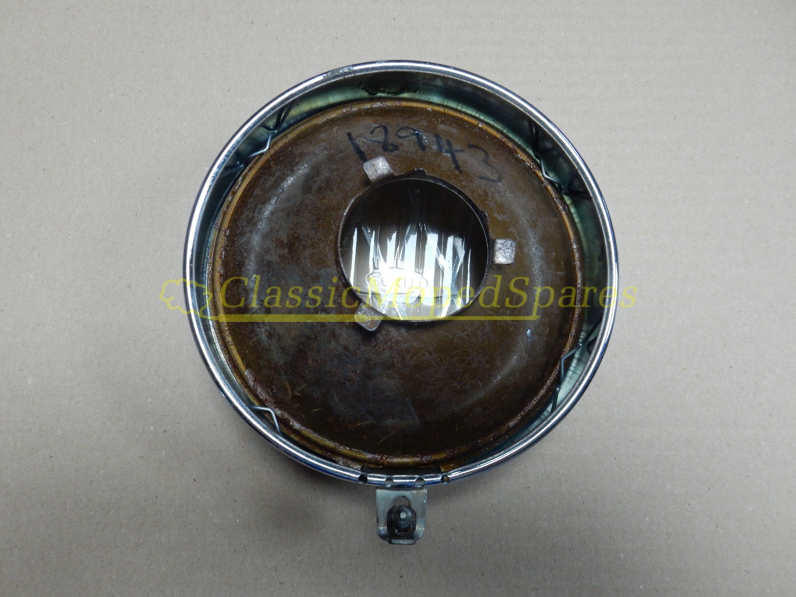 Mobylette SP94 TT e, SP50 Chrome Front Headlight Assembly with Luxor 130 Lens part 18943 - Image 3