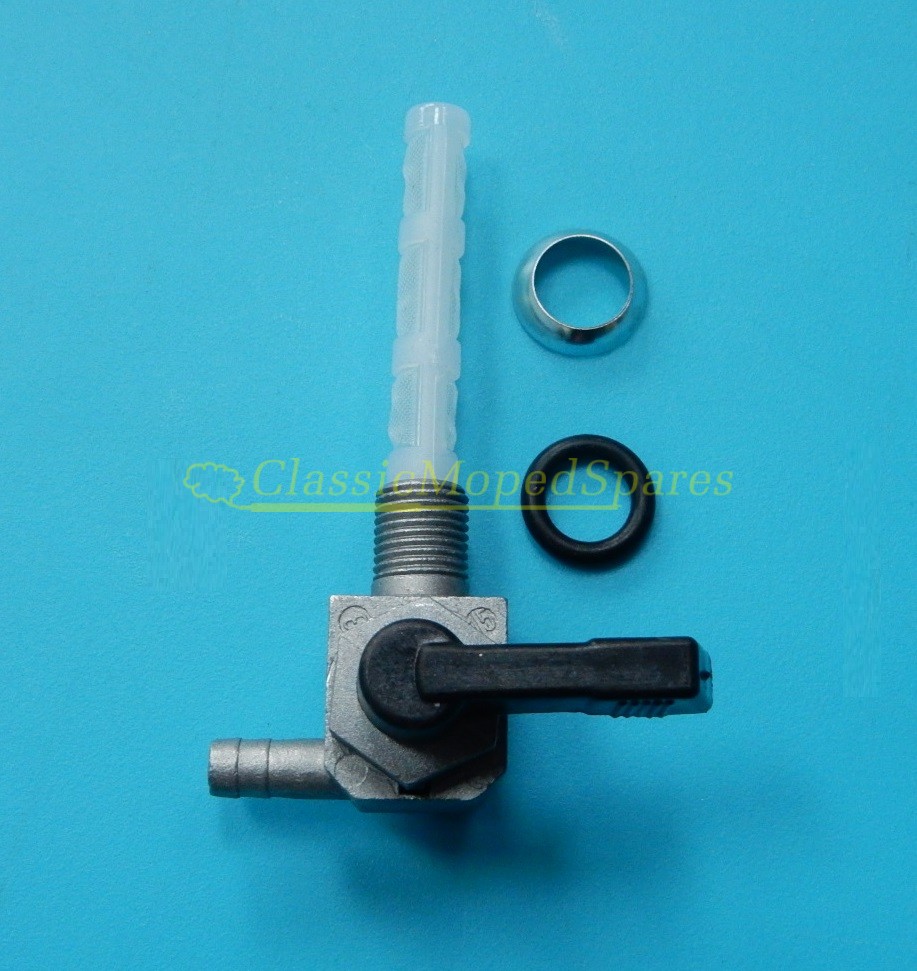 NEW Motobecane MBK 51 Fuel Gas Petrol Tap with black lever and left outlet