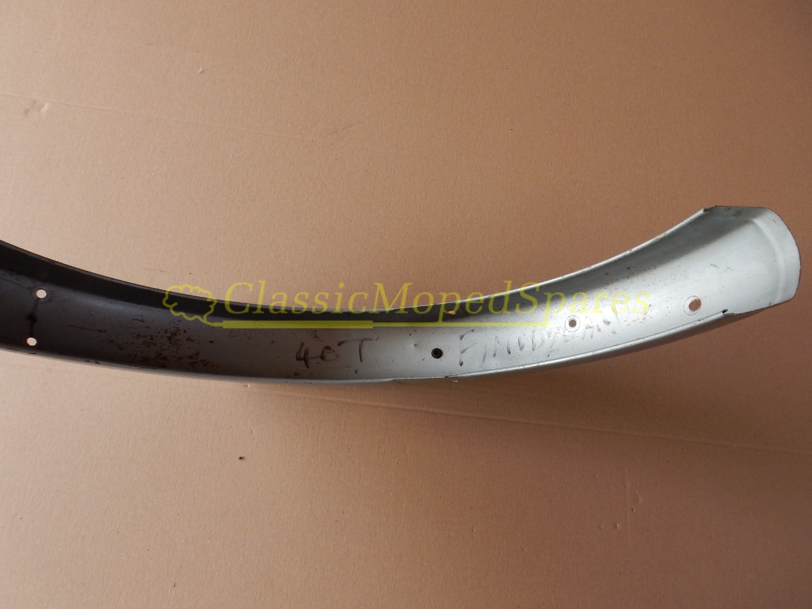 Motobecane Mobylette 40T Front Pressed Stamped Mudguard in Grey Part Number 20728 (Telescopic Fork Model) - Image 5