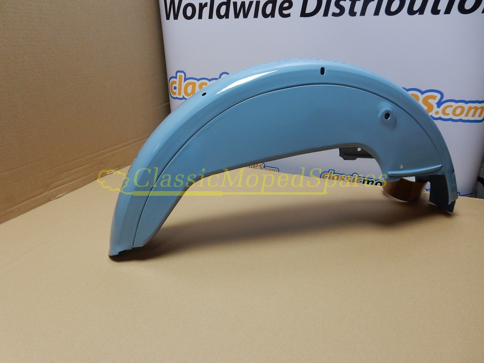 Mobylette AV88, 881 Rear Mudguard Fender in Blue Pressed Metal (New Reproduced) - Image 3